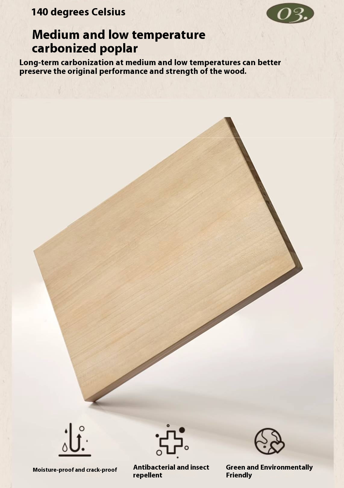 Poplar Solid Wood American Retro Style Round Coffee Table