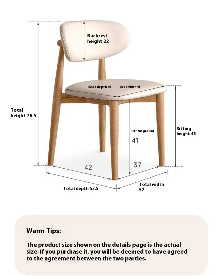 Set 4 pcs Ash Solid Wood Modern Soft Dining Chair