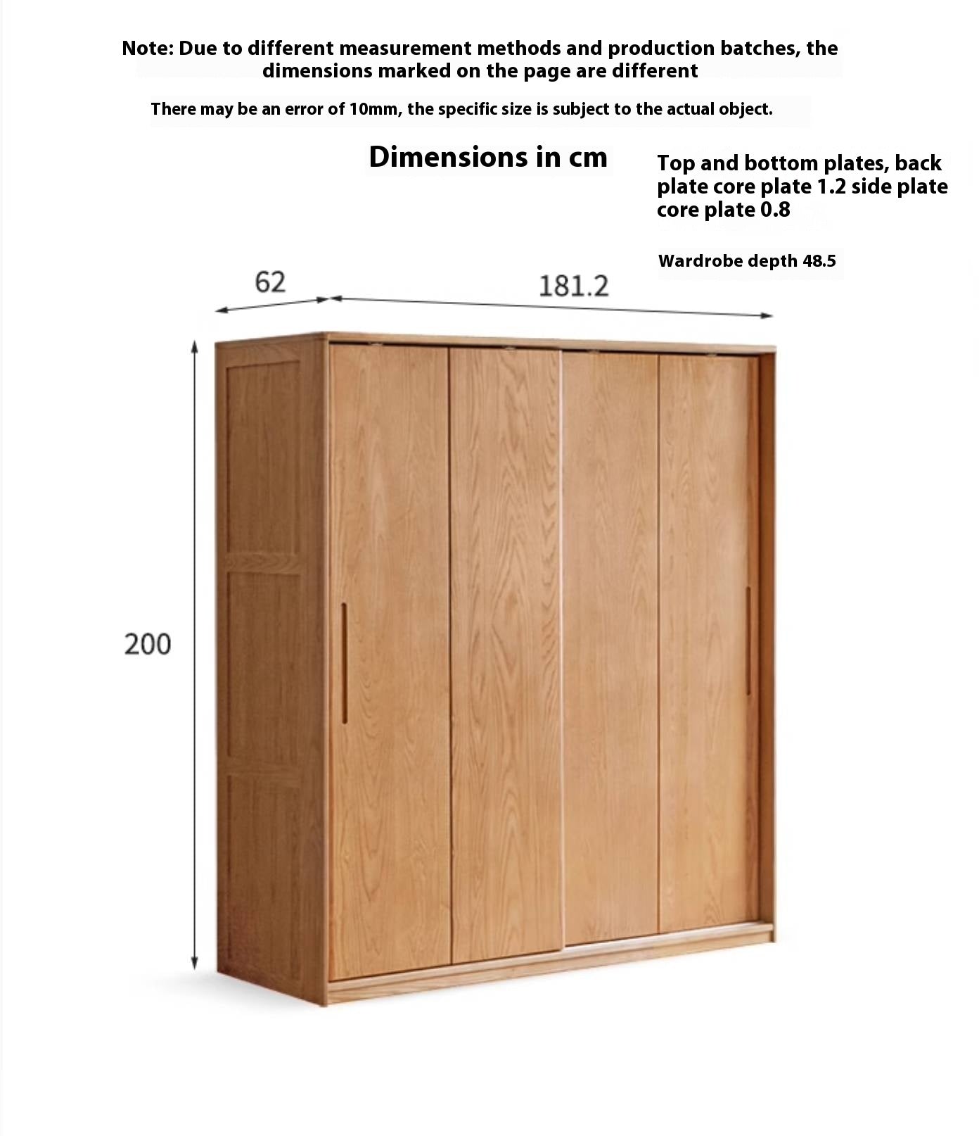 Oak, Ash Solid Wood Wardrobe With Sliding Doors.
