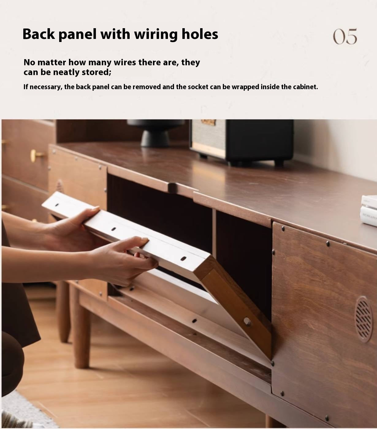 Teak Solid Wood Modern TV Stand