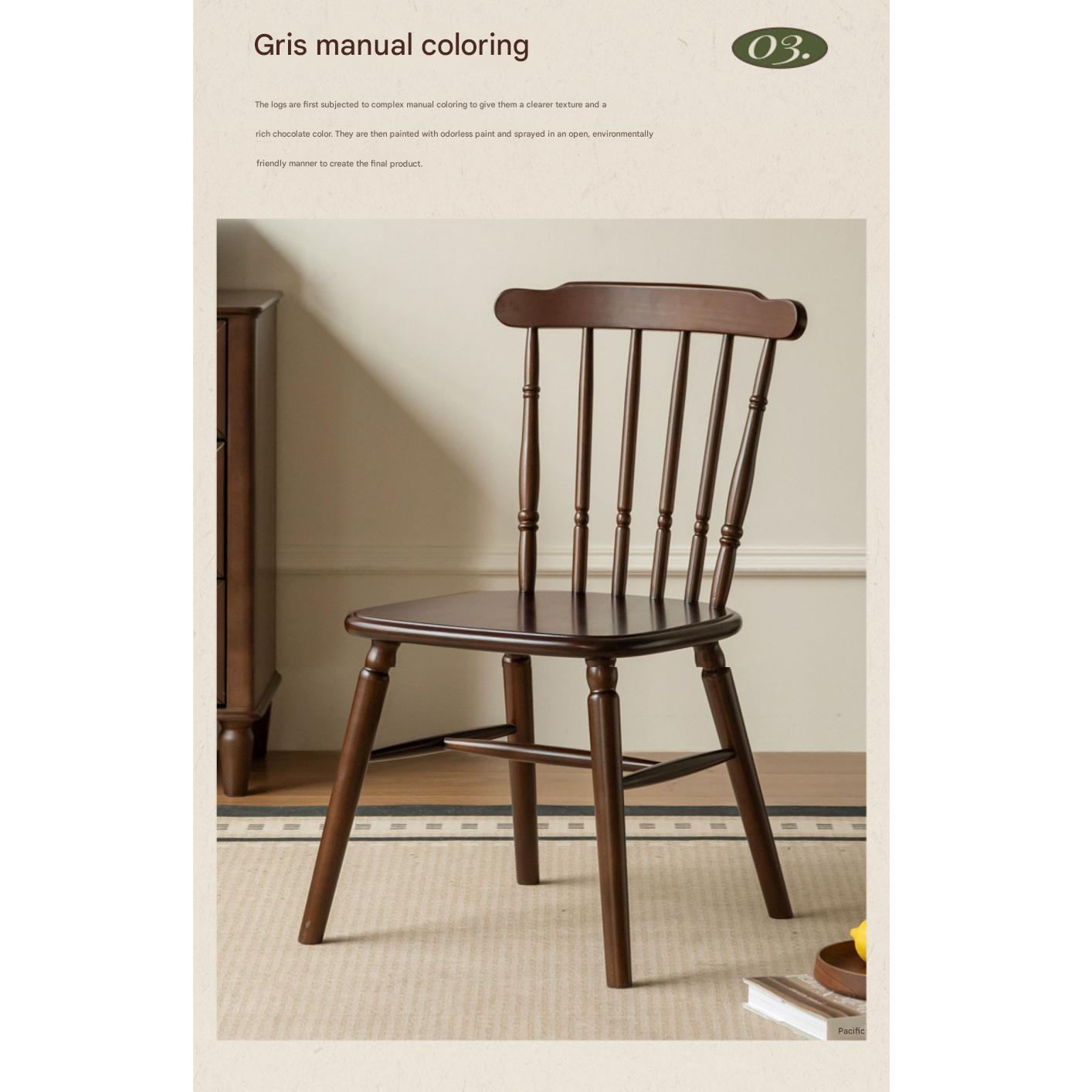 Set 4 pcs Black Walnut Solid Wood Dining Chair