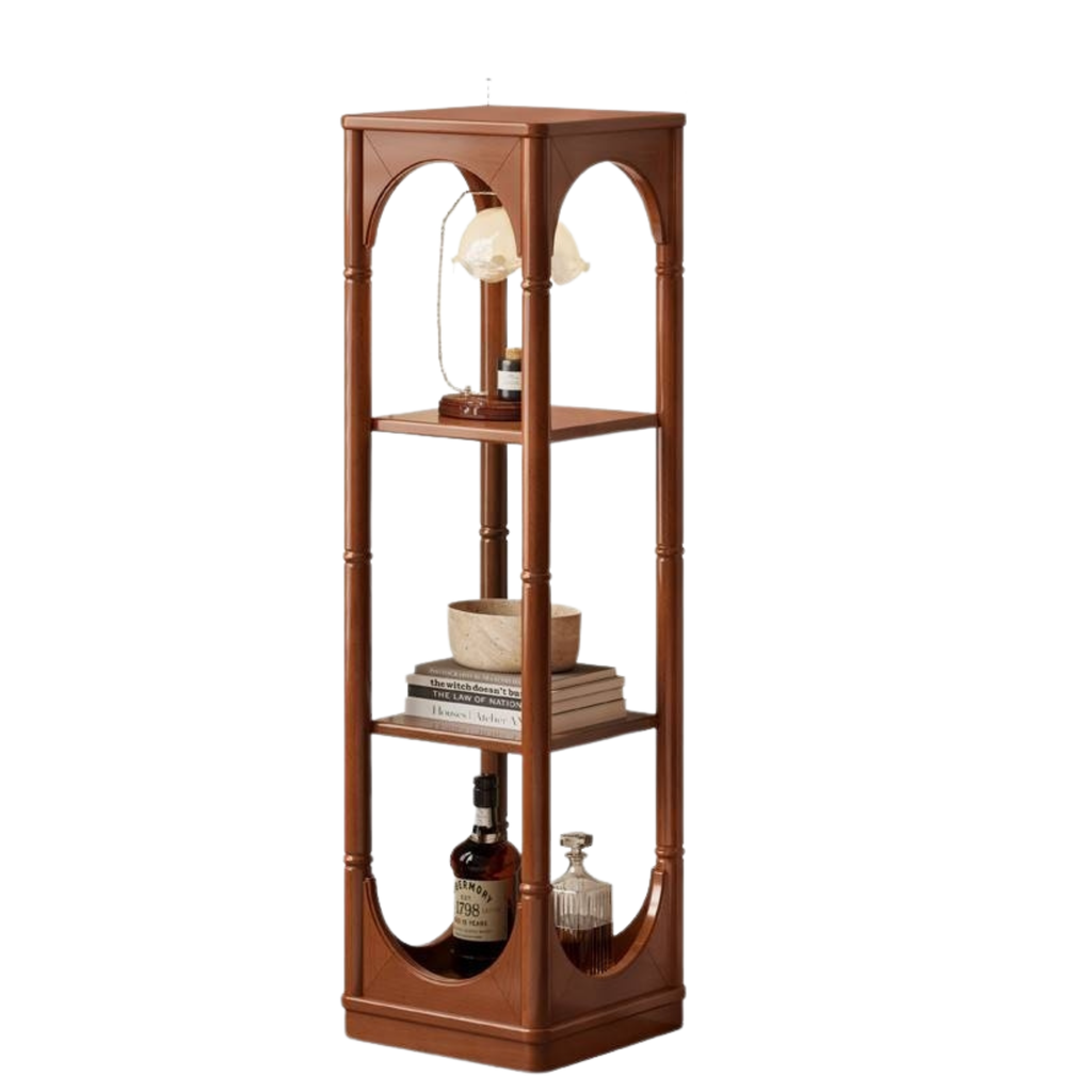 Poplar Solid Wood French Medieval Style Storage Rack