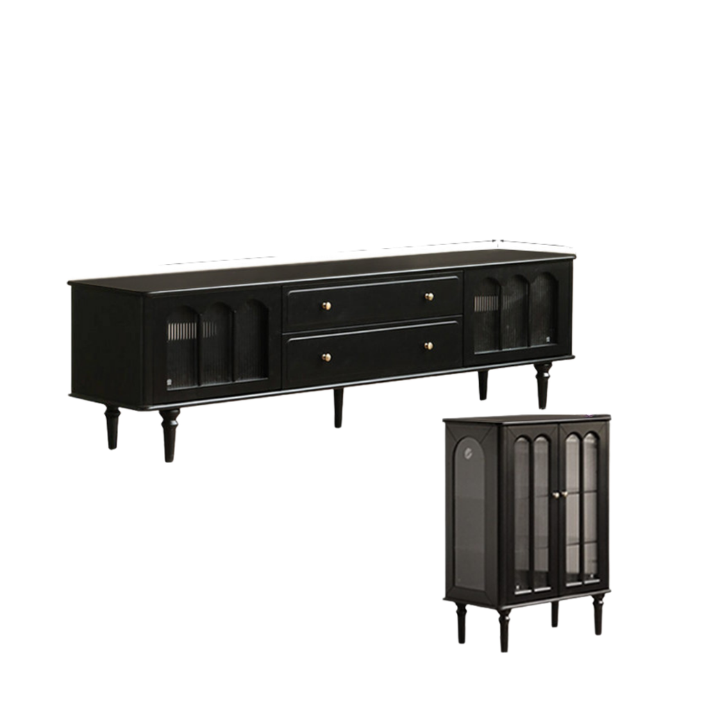 Solid RubberWood French Retro TV Stand