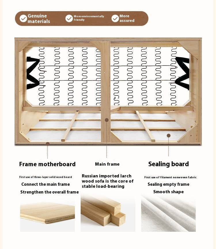 Pine Modern Style High Back Sofa
