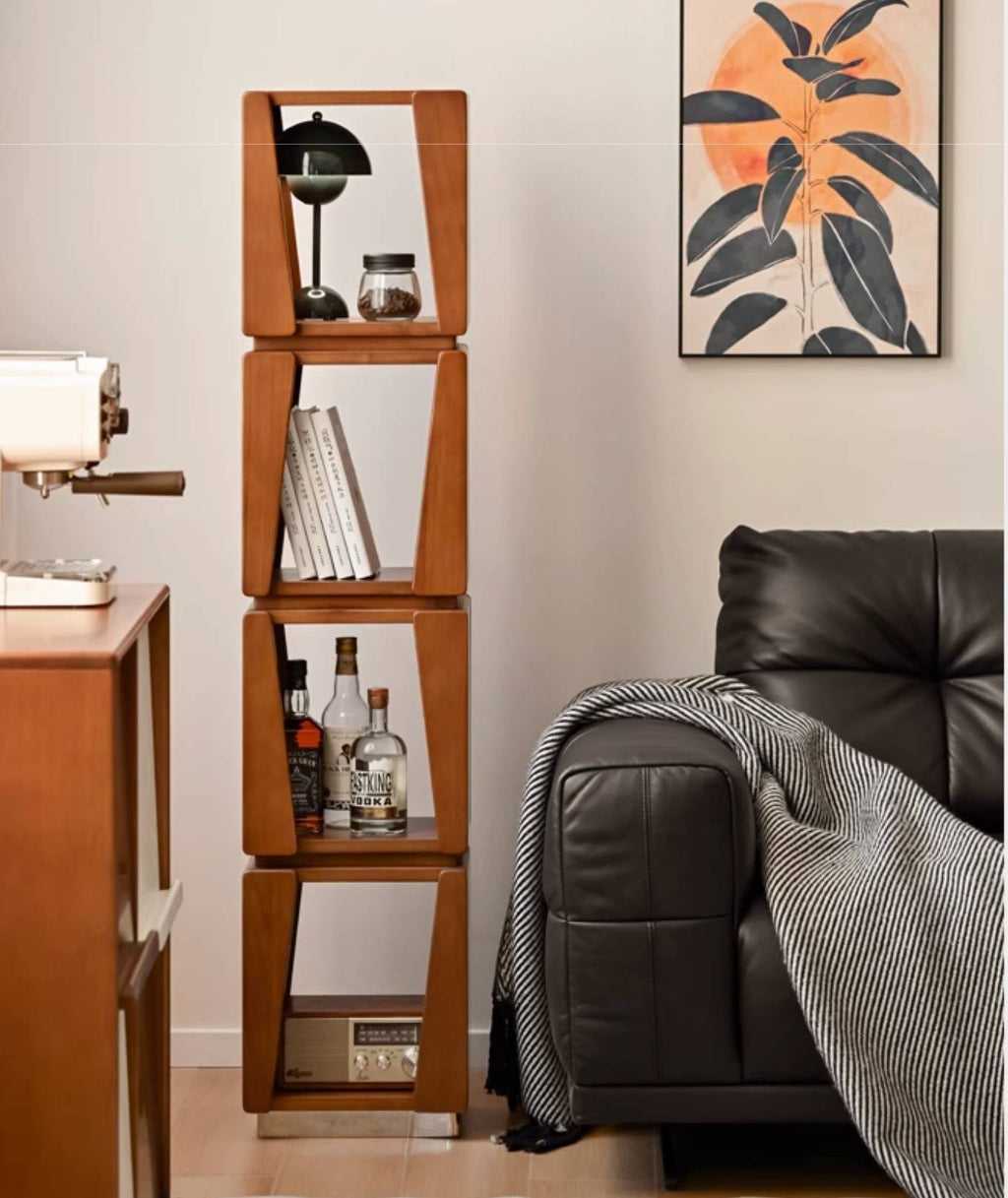 Poplar Solid Wood Bauhaus Style Floor Bookshelf