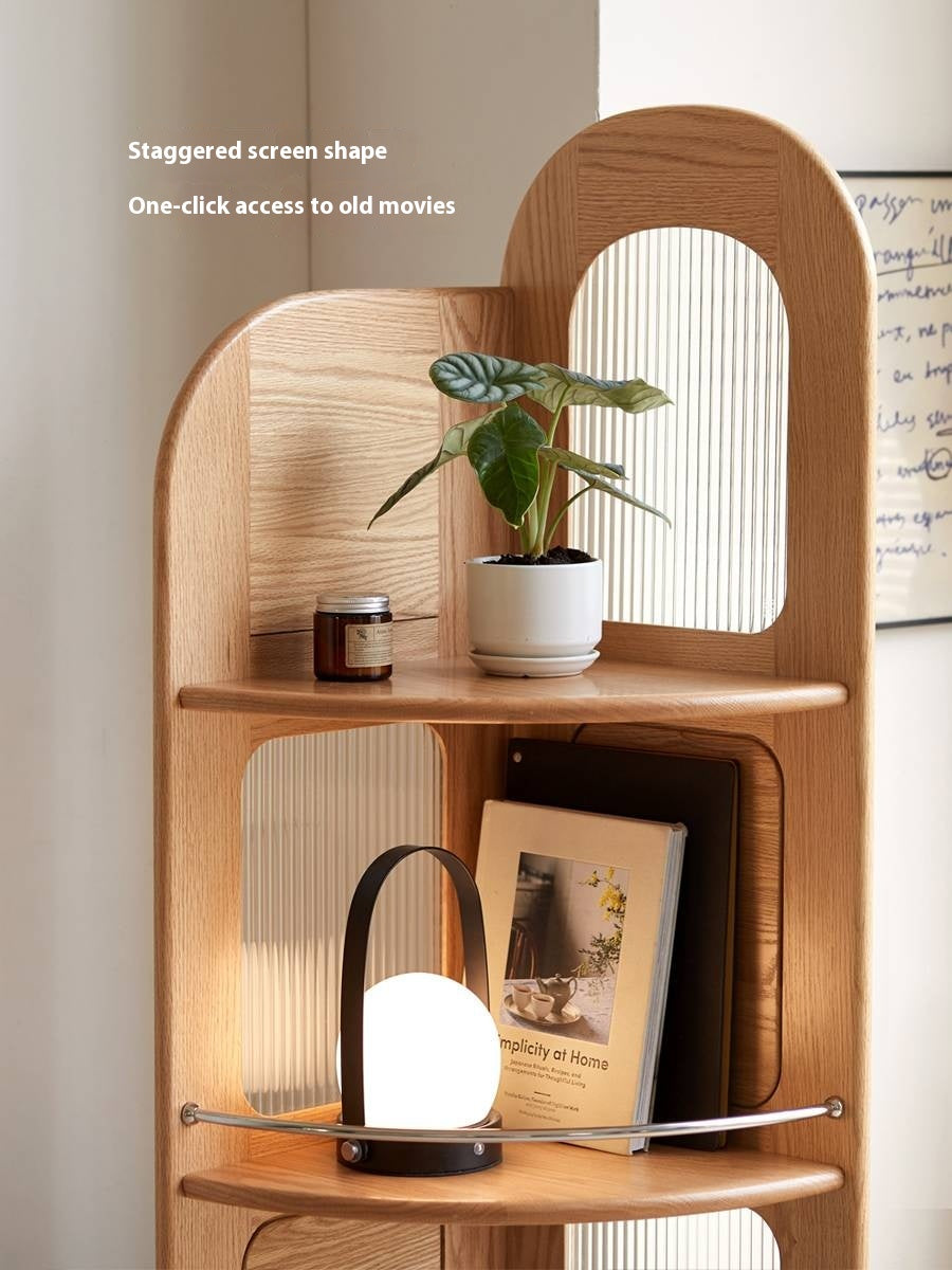 Oak, Ash Solid Wood Corner Bookshelf