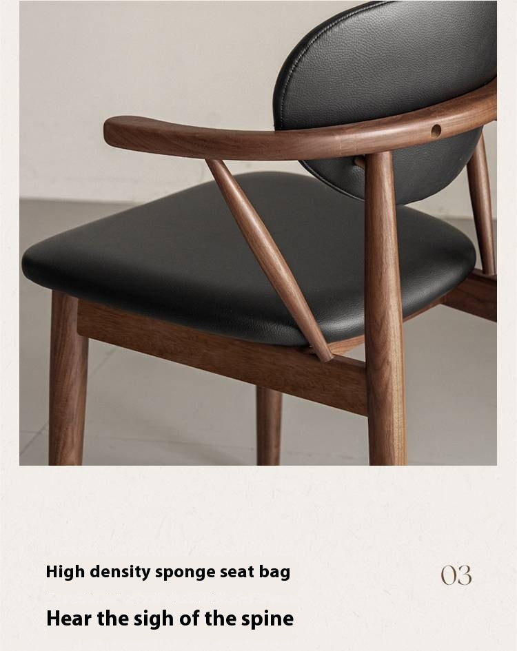 Solid Golden Sandalwood Dining Armchair