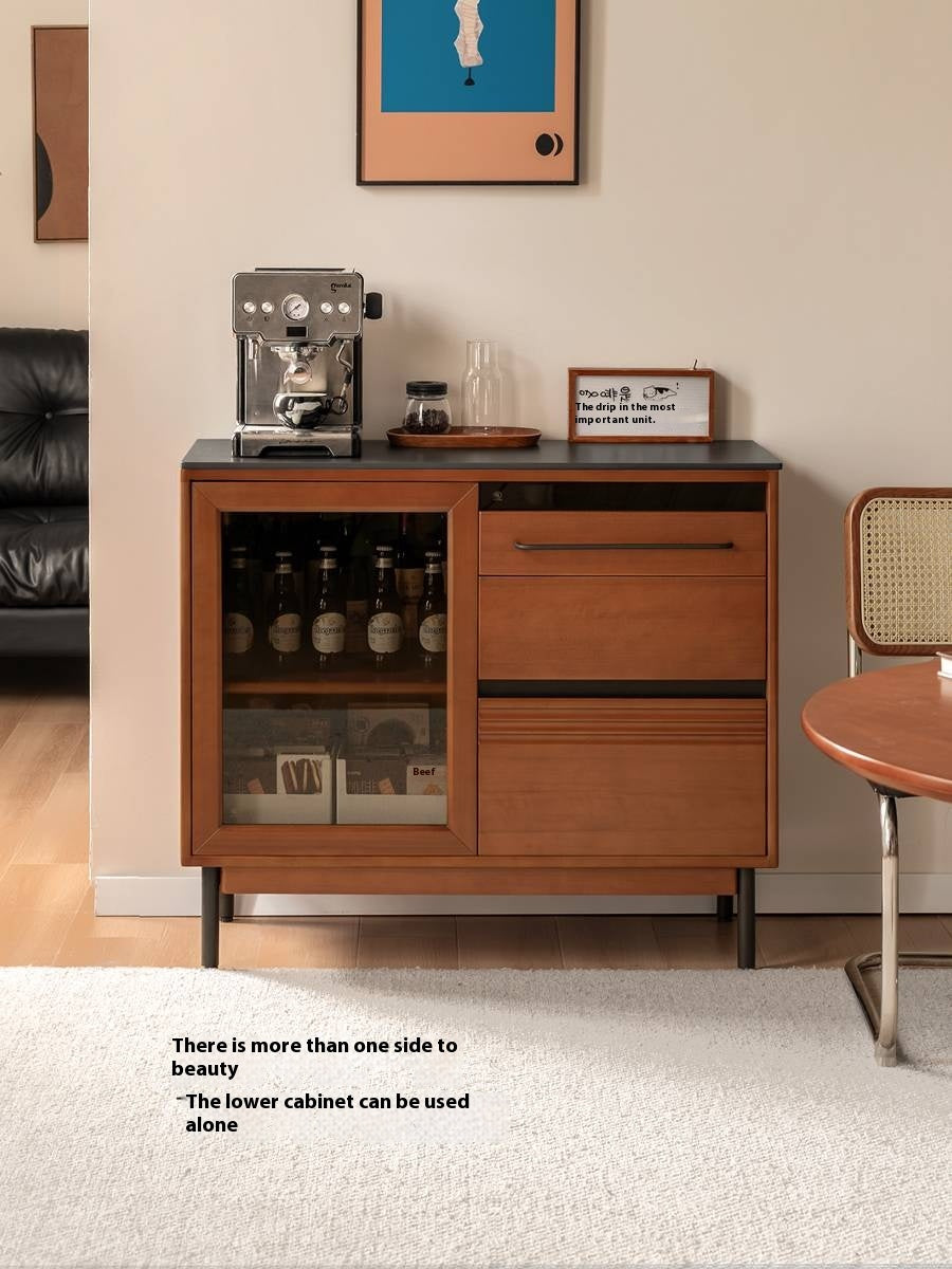 Poplar Solid Wood Antique Style Rock Board Buffet