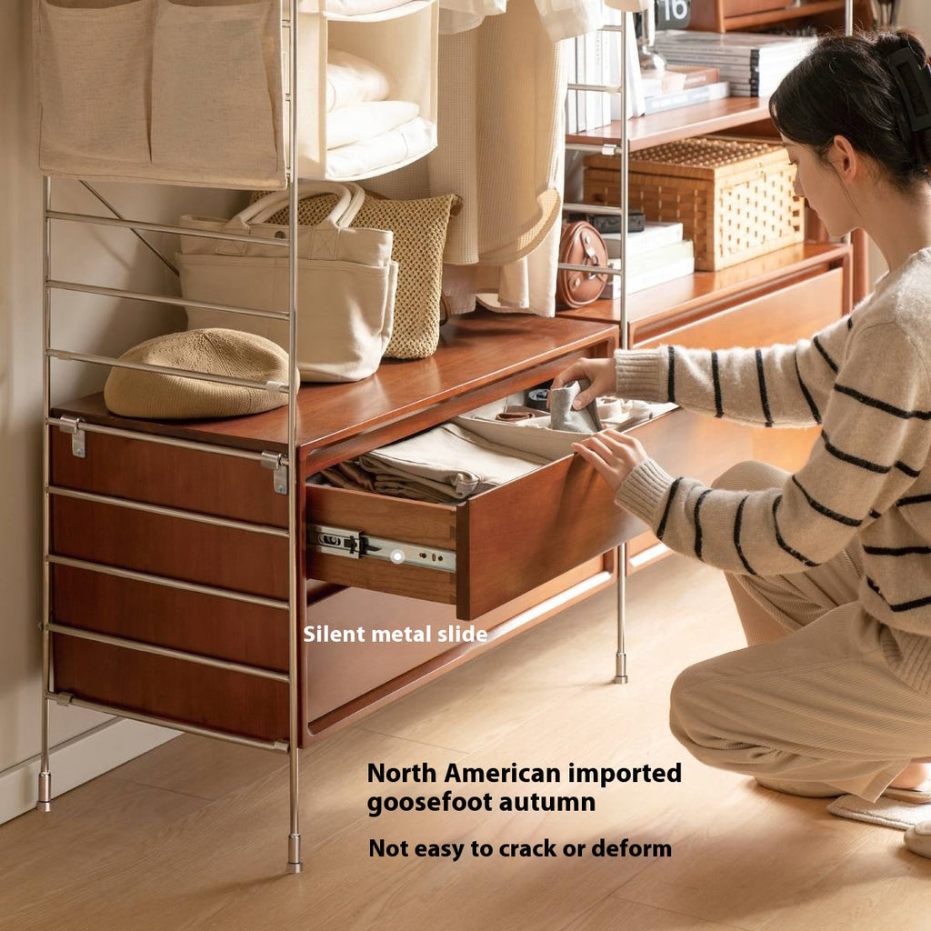 Poplar Solid Wood Retro Shelf Bookshelf