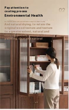 Solid Rubberwood, Oak Solid Wood Modern Bookcase