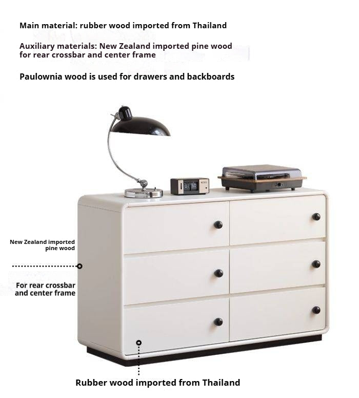 Solid Rubberwood Modern Drawer Chest