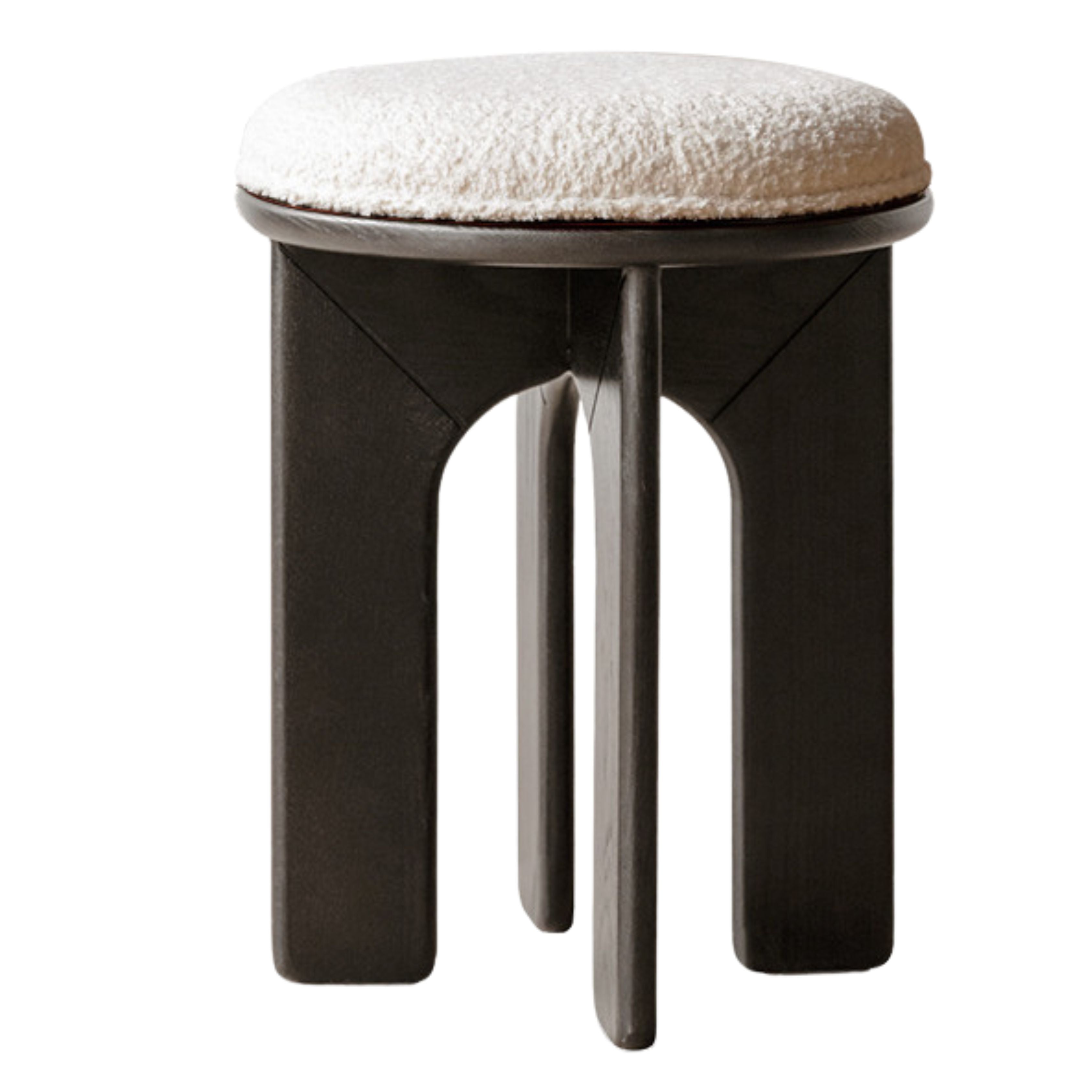 Oak, Beech Solid Wood, Solid RubberWood French Retro Round Stool