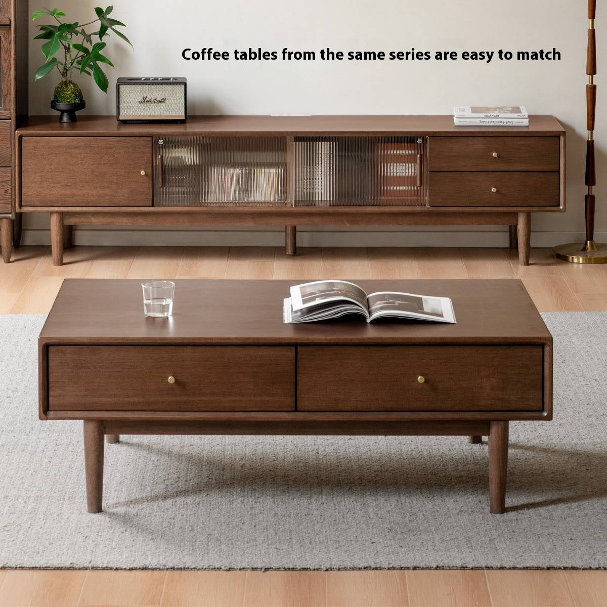 Teak Solid Wood Modern TV Stand