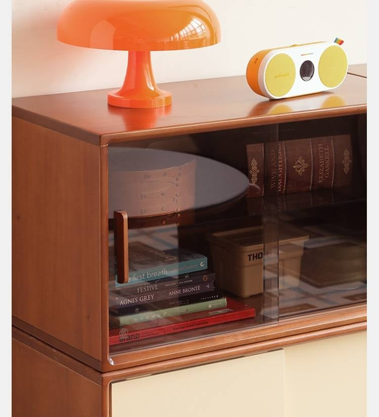 Poplar Solid Wood TV Cabinet Antique Style Module Combination.