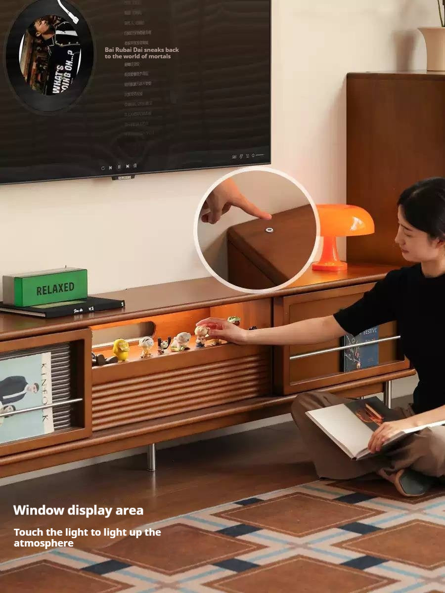 Poplar Solid Wood Bauhaus Style TV Cabinet