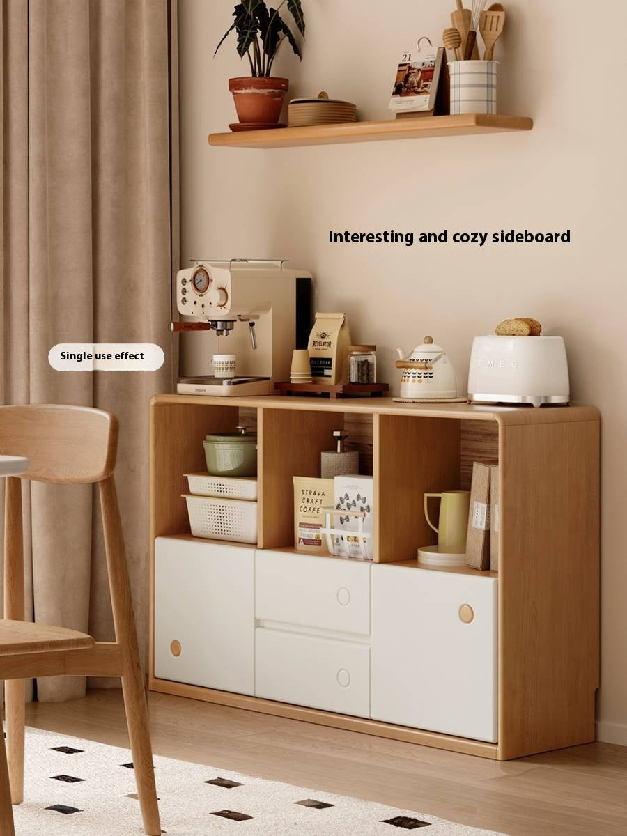 Solid Rubberwood Bookcase Cabinet