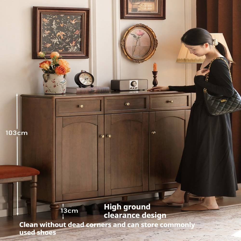 Sandalwood Solid Wood American Retro Storage Shoe Cabinet