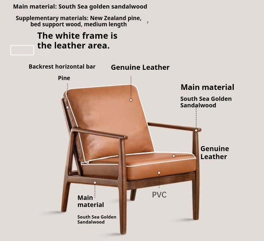 Sandalwood Solid Wood Modern Sofa Chair