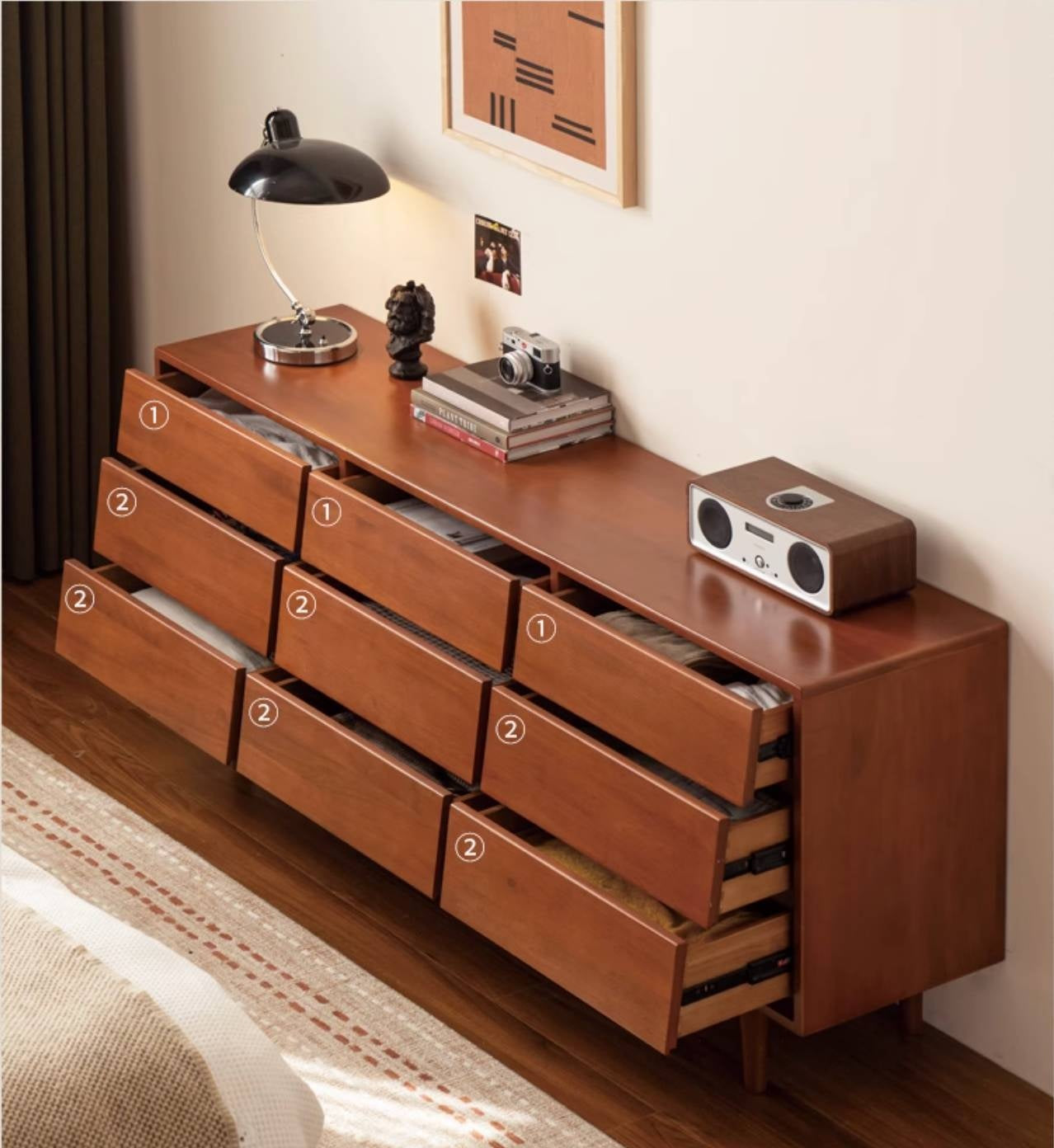 Poplar Solid Wood Middle Ancient Style Drawer