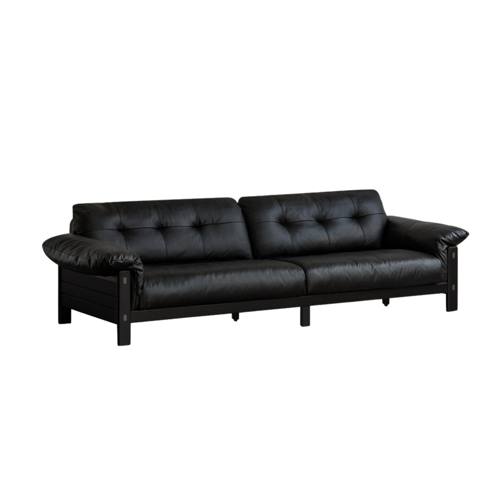 Ash Solid Wood Fabric, Leather Sofa