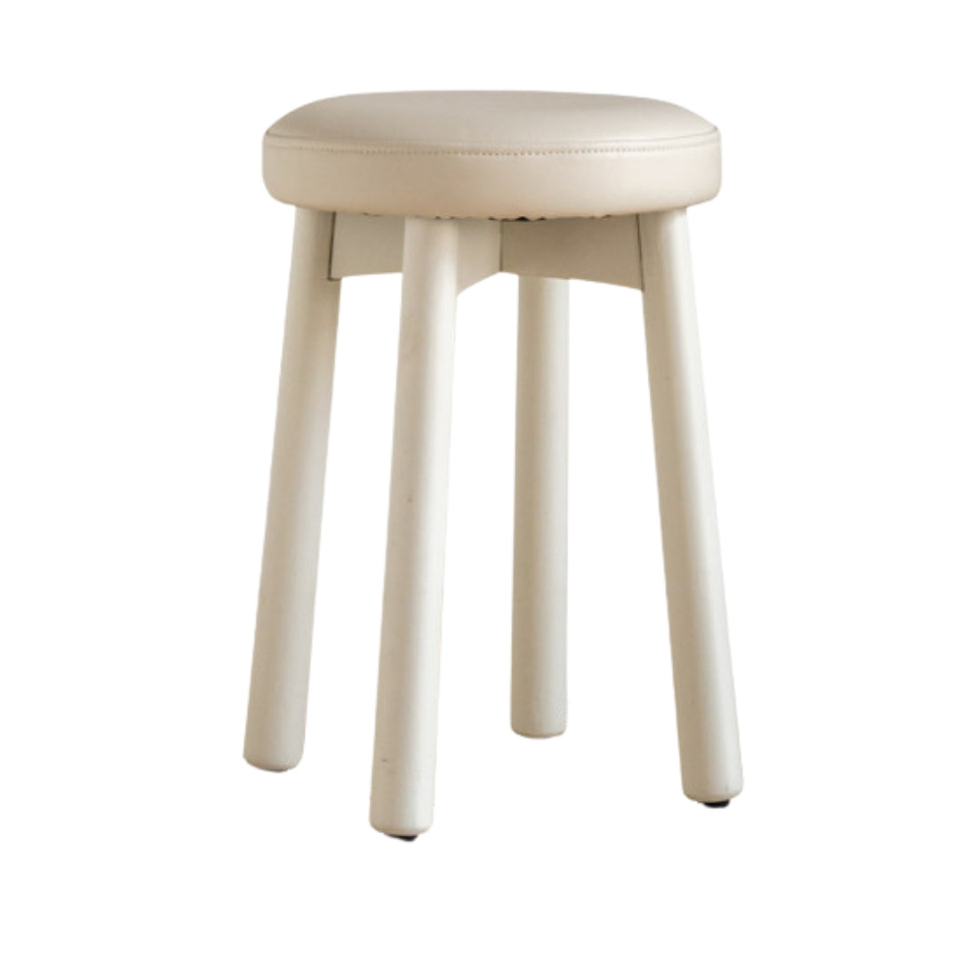 Solid Rubberwood Modern Soft Makeup Stool
