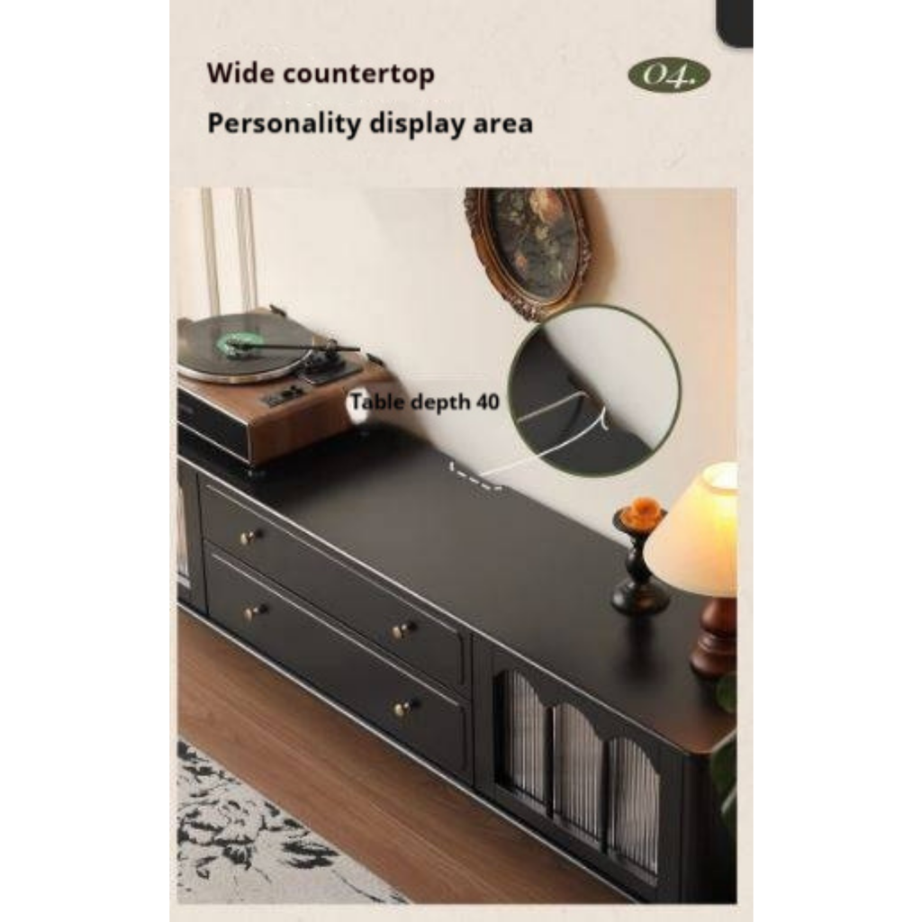 Solid RubberWood French Retro TV Stand