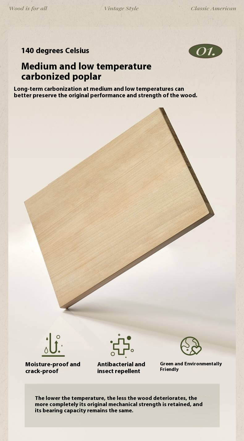 Poplar Solid Wood Dining Table American Retro