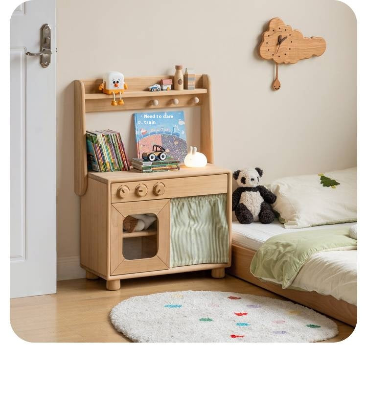 Poplar Solid Wood Montessori Kids Kitchen Cabinet