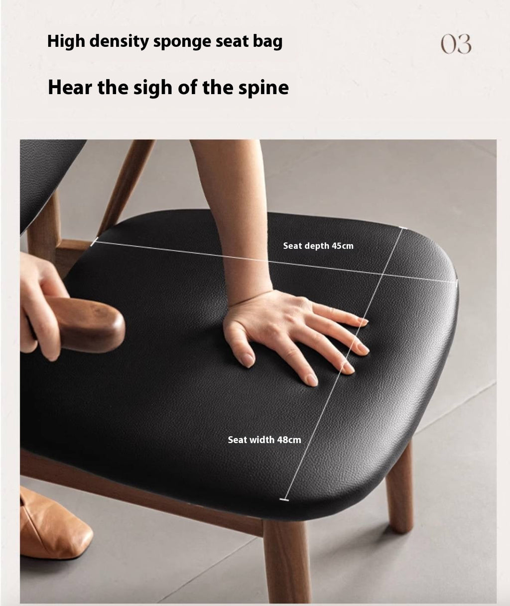 Solid Golden Sandalwood Dining Armchair