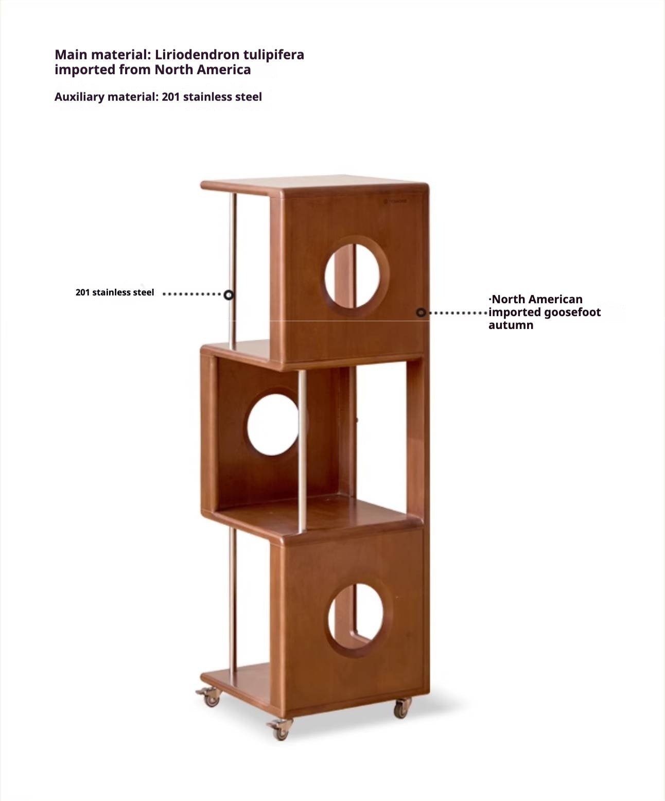 Poplar Solid Wood Antique Style Bookshelf