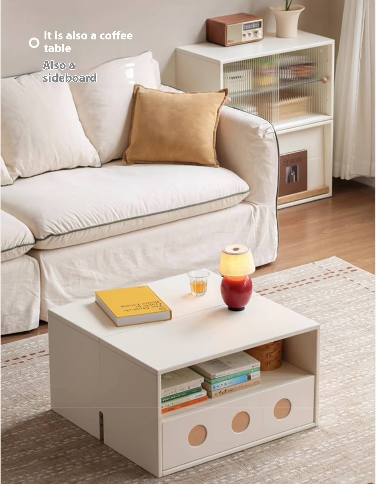 Rubber, Oak Solid wood Module Combination TV Stand.