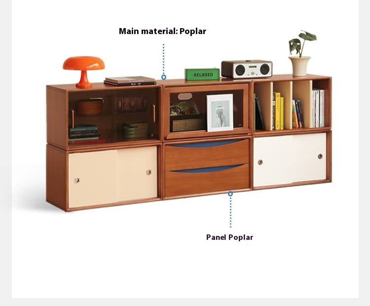 Poplar Solid Wood Ancient Style TV Stand Combination.