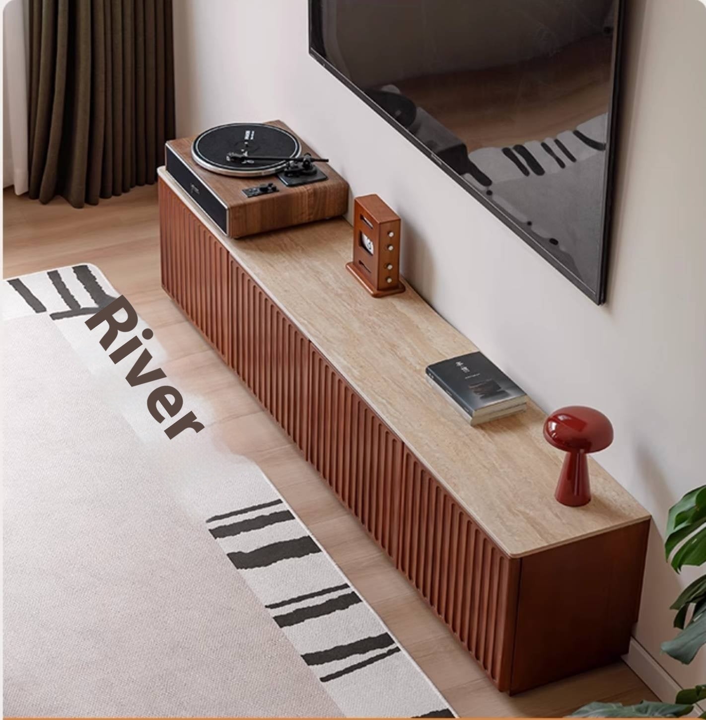 Poplar Solid Wood Antique Style TV Stand