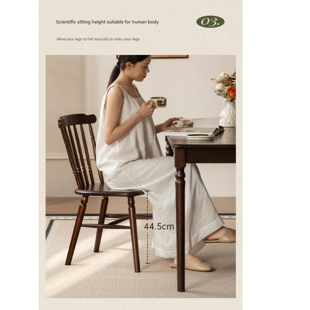 Set 4 pcs Black Walnut Solid Wood Dining Chair