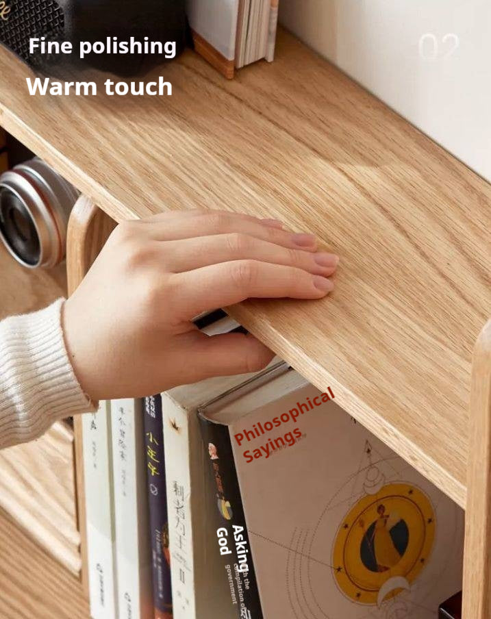 Oak Solid Wood Retractable Storage Desktop Shelf