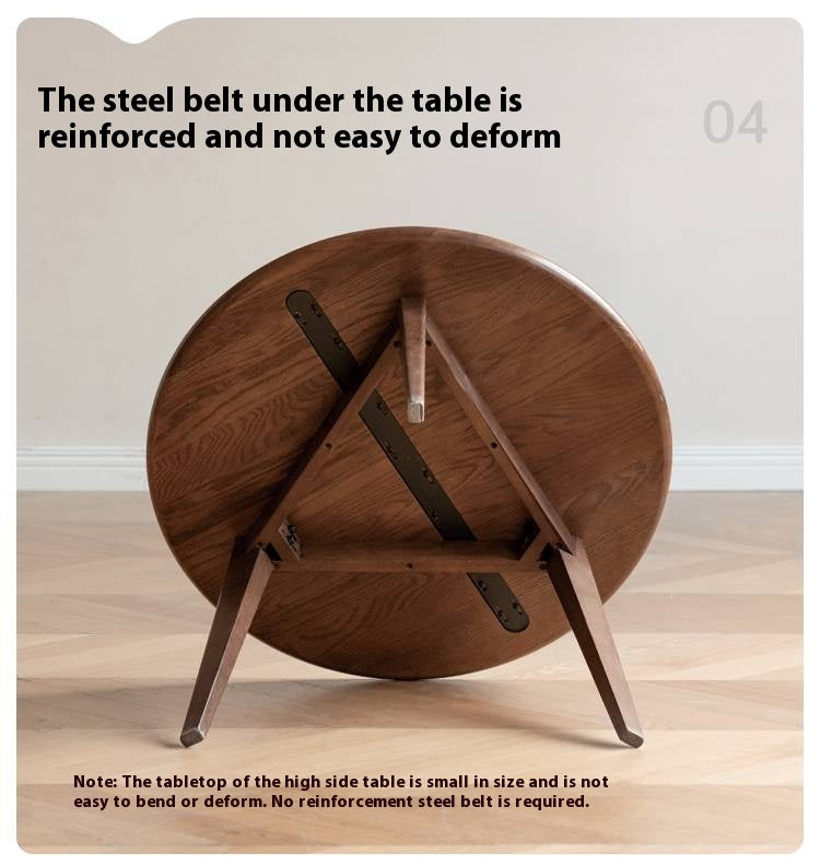 Oak, Solid Rubberwood Round Coffee Table Combination