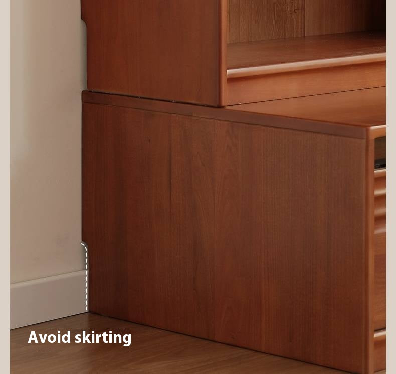 Poplar Solid Wood Antique Style Bookshelf Combination