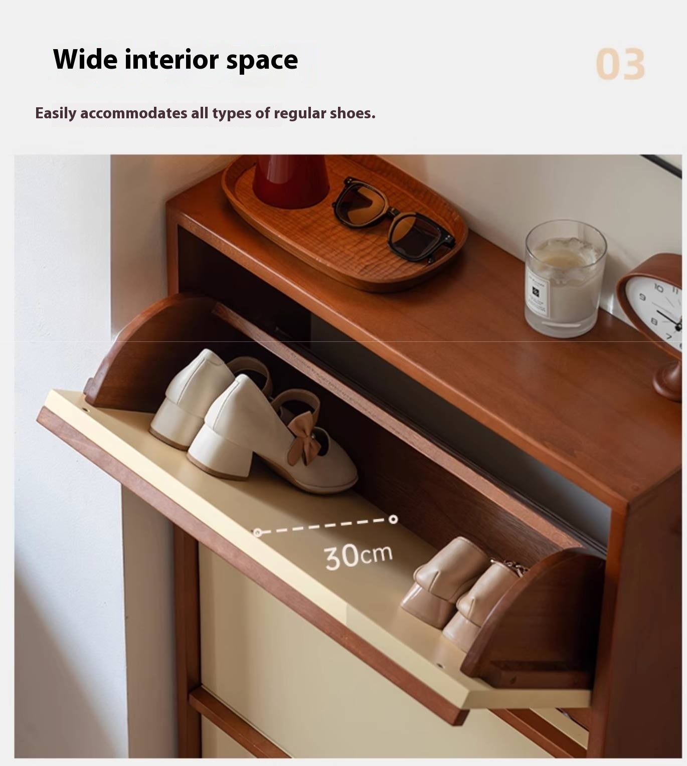 Poplar Solid Wood Middle Ages Style Shoe Cabinet