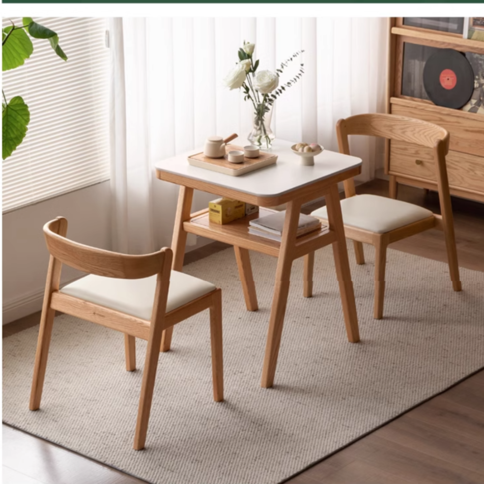 Oak Solid Wood Restaurant Rock Board Dining Table