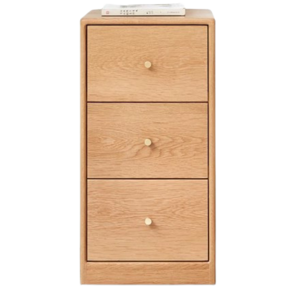 Oak Solid Wood Side Cabinet, Multi-Functional Storage-USA