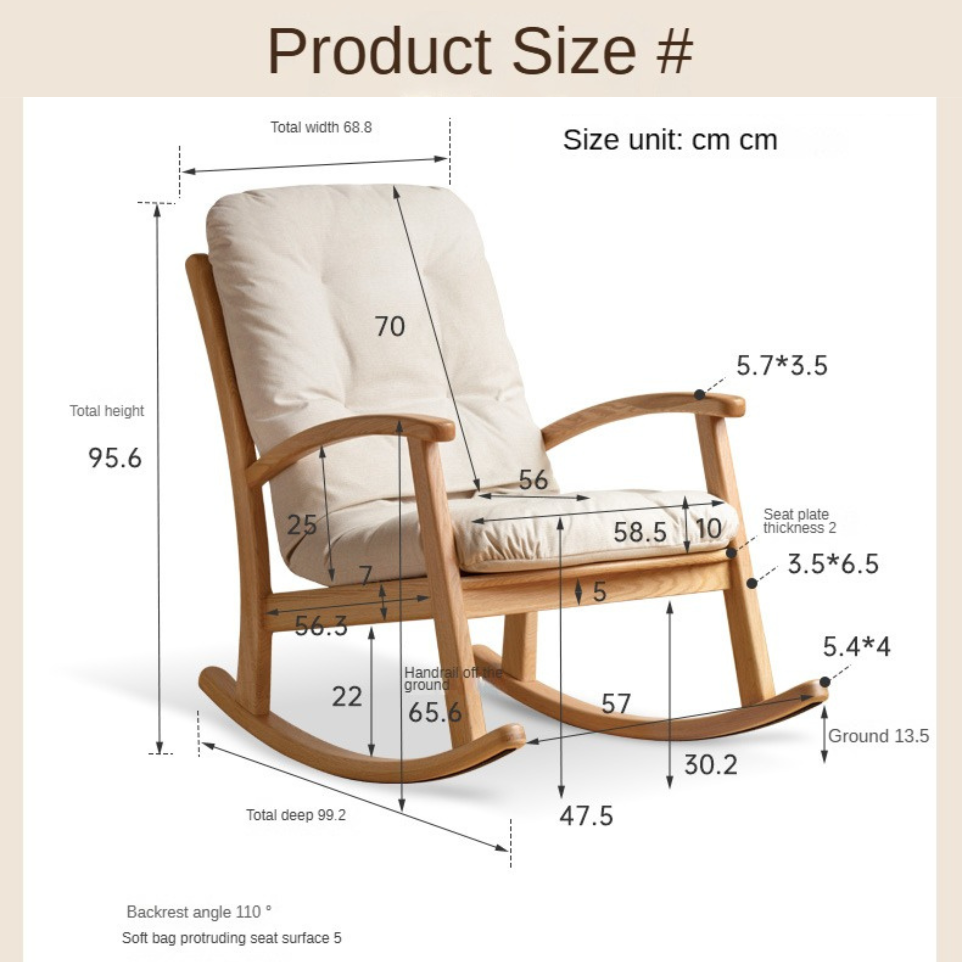 Oak Solid Wood Rocking Chair