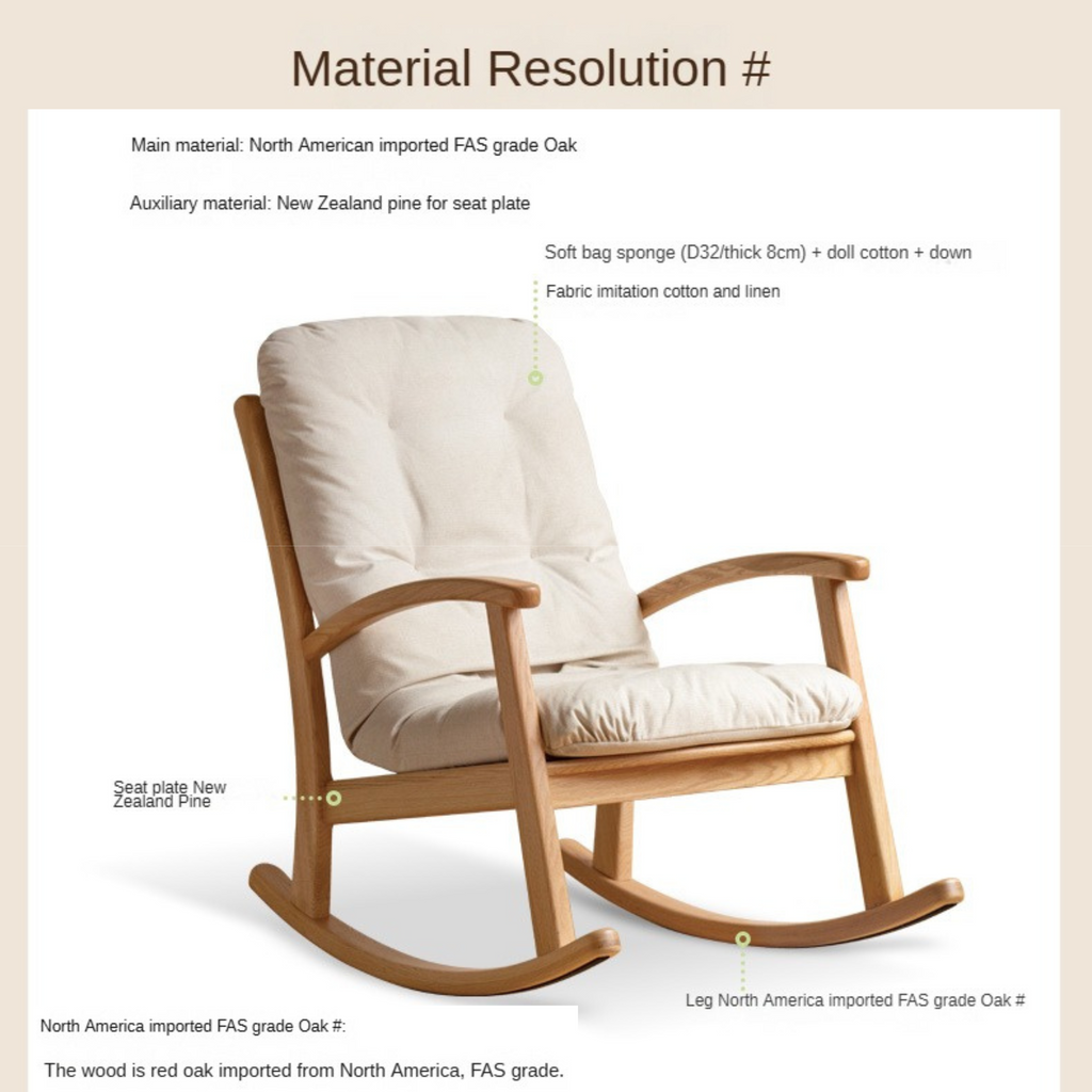 Oak Solid Wood Rocking Chair