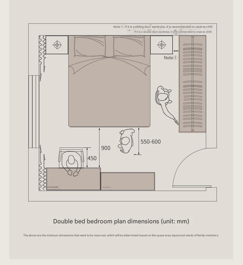 Sandalwood solid wood modern simple luminous multifunctional bed
