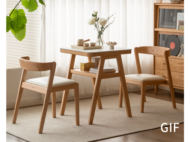 Oak Solid Wood Restaurant Rock Board Dining Table