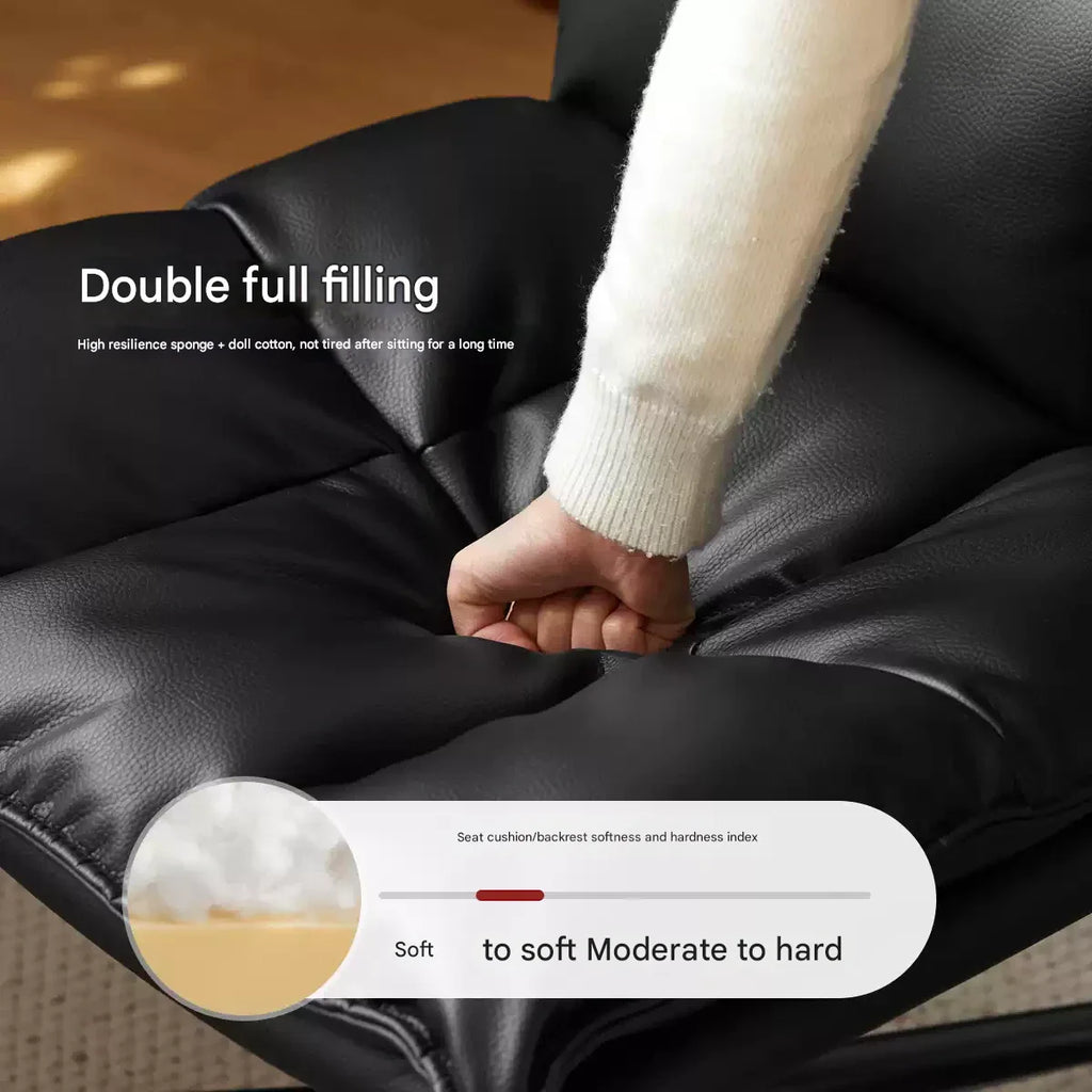 Organic Leather Rotating Modern Back Chair