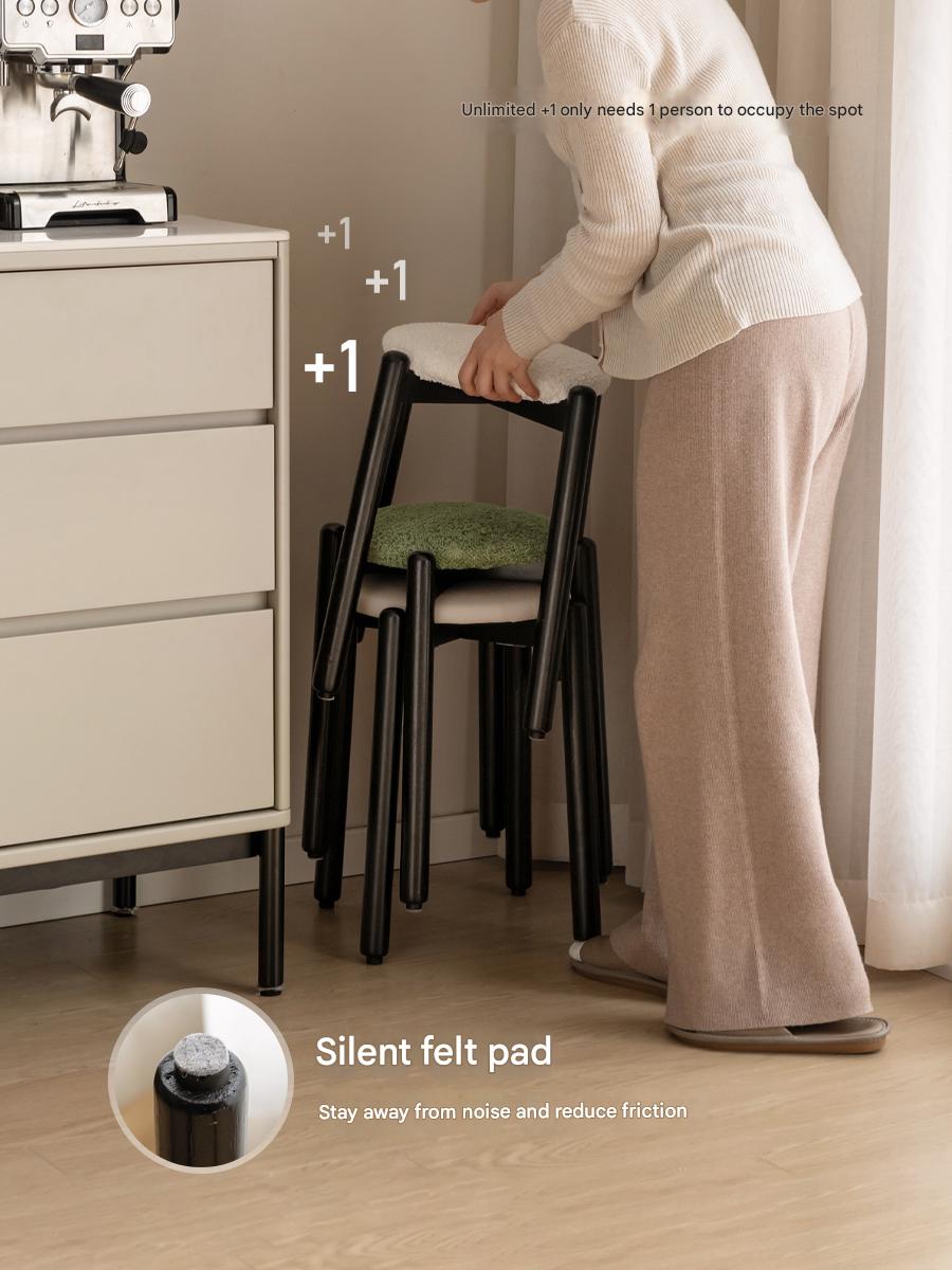 Solid Rubberwood Modern Stacking Stool