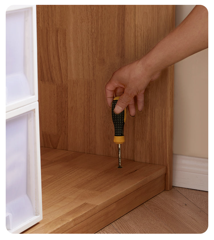 Solid Rubberwood Dustproof Layered Wardrobe