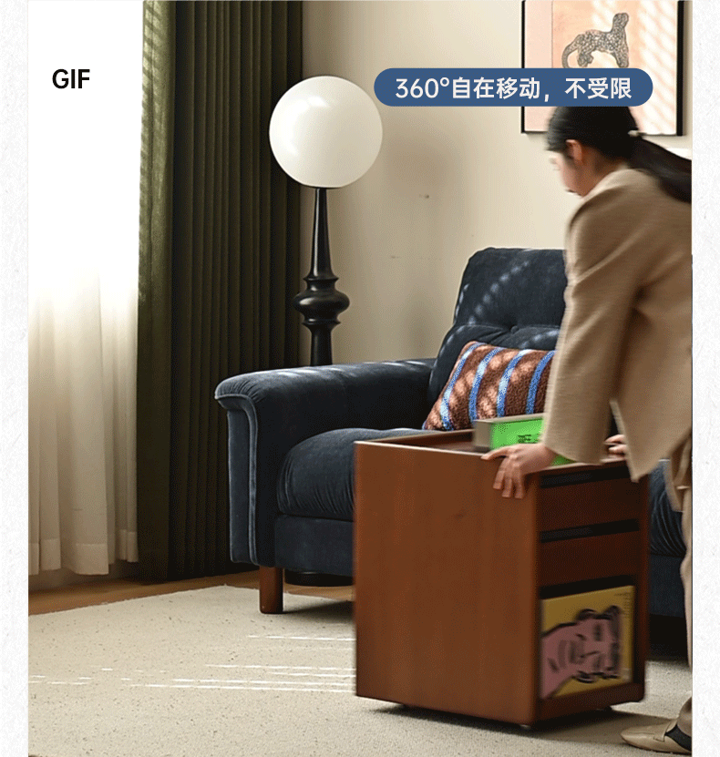 Oak Solid Wood Simple Style Nightstand