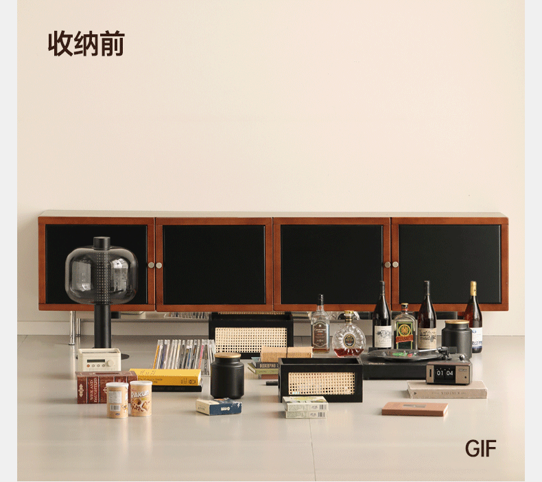 Poplar Solid Wood Bauhaus TV Stand