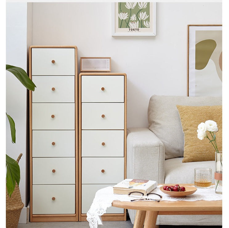 Oak Solid Wood Side Cabinet, Multi-Functional Storage-USA